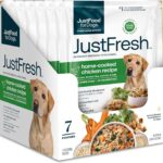 JustFoodForDogs JustFresh Wet Dog Food, Fresh Pet Meals and Toppers with No Preservatives, Resealable Package, Human Grade, Home-Cooked Chicken, 12 oz - 7 Pack