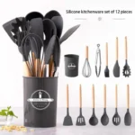 12 Pcs Silicone Cooking Utensils Kitchen Utensil Set - Heat Resistant Non-Toxic BPA Free Spatula Set with Turner